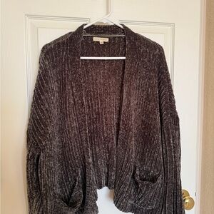 La Hearts Ribbed Brown Cardigan